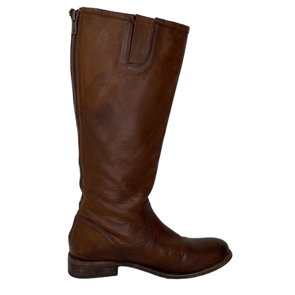 Frye Riding Boots Tall Equestrian Leather Buckle Zip Brown Size 6 - Picture 8 of 13